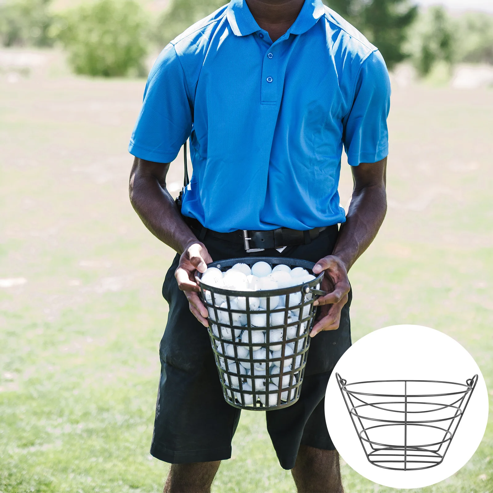 

Durable Steel Wire Golf Ball Basket Lightweight Ball Carrying Holder Convenient Storage Container for Outdoor Practice Balls