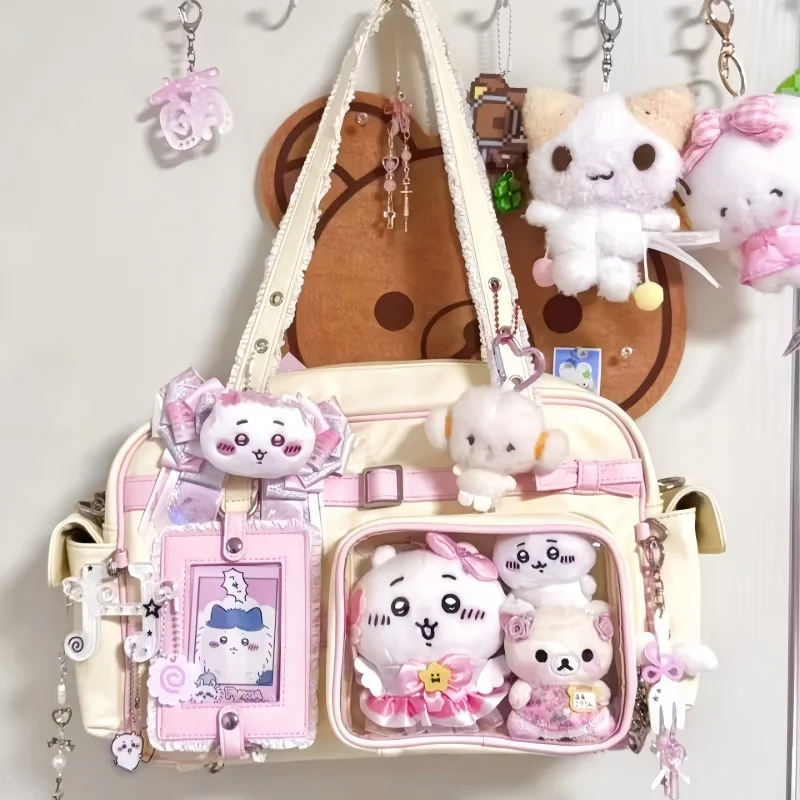 

Pink Bowknot Large Capacity Baby Bag 2025 Anime Star Chasing Jk Uniform Style One Shoulder Crossbody Pineapple Bag for Children