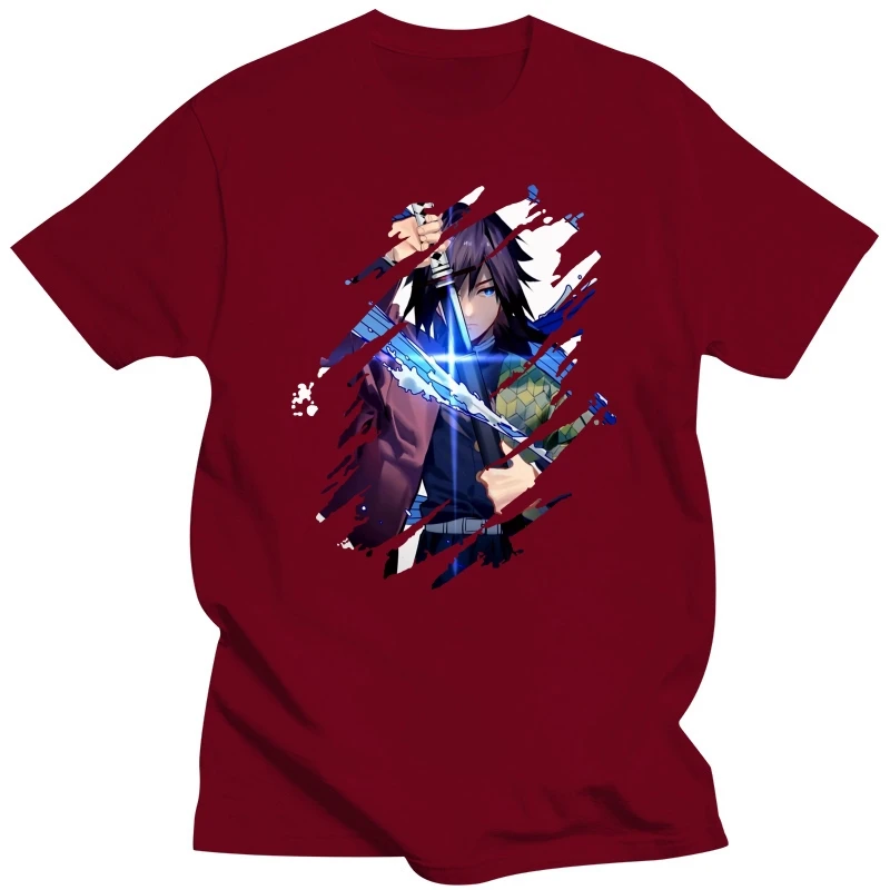 Anime Demon Slayer Tomioka Giyuu T Shirt Summer Clothing Creativity Cotton Tshirt Fashion T-Shirt Casual Tops Streetwear