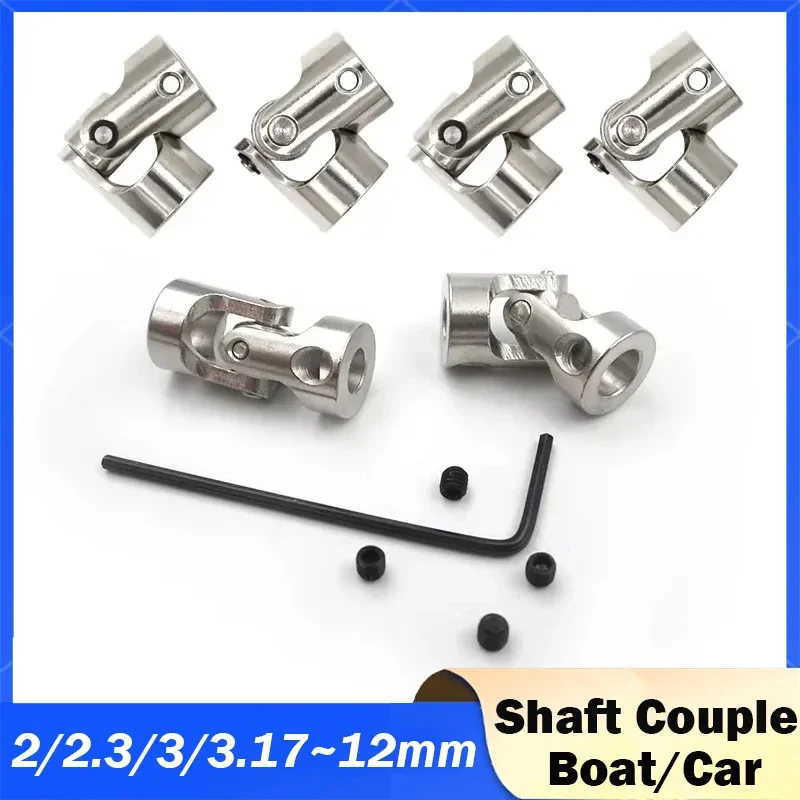 1Pcs 2/2.3/3/3.17/4/5/6/8/10/12mm Boat Car Shaft Coupler Motor Connector Metal Universal Joint Coupling Rc Metal Cardan Joint