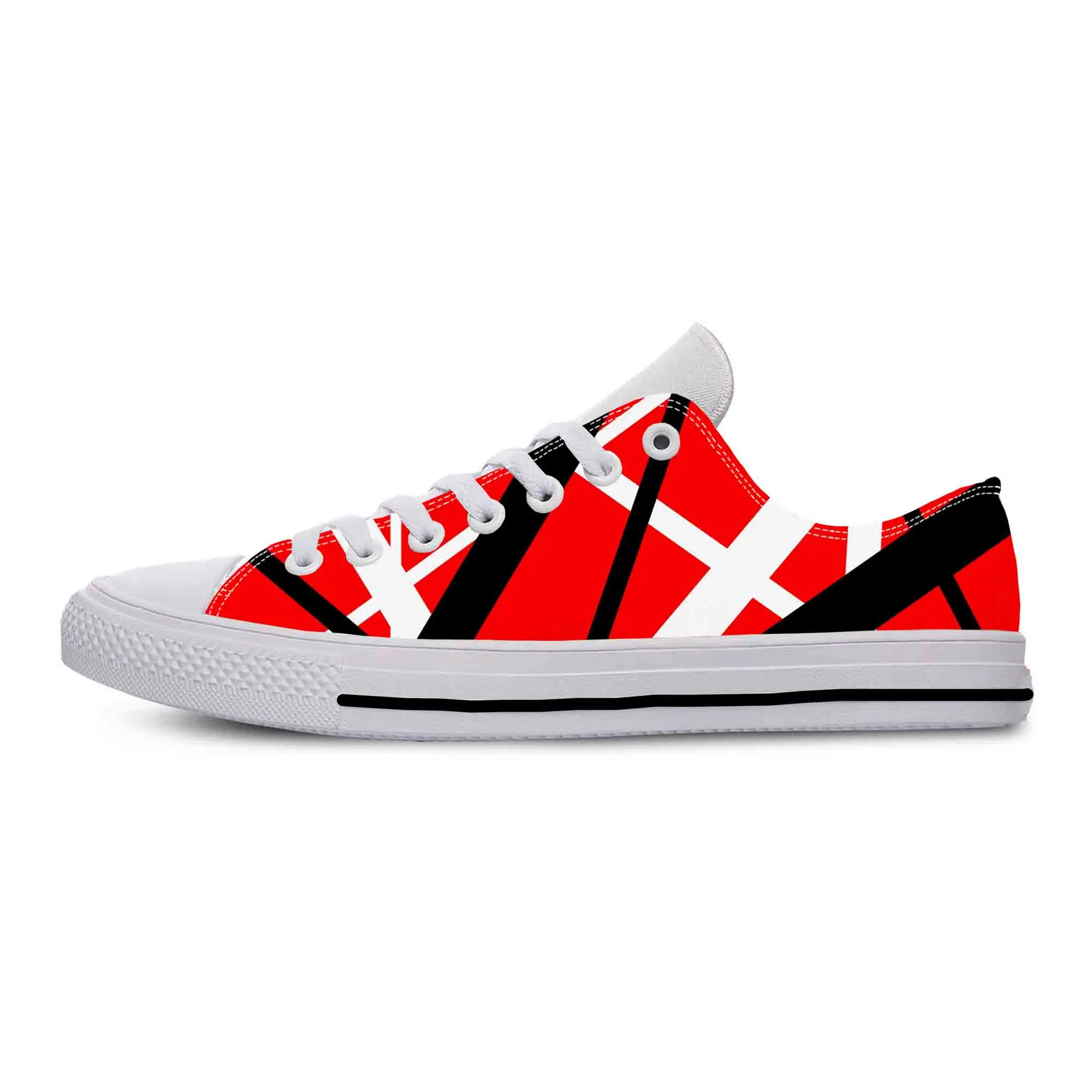 Hot EVH 5150 Stripes Guitar Metal Rock Music Band Casual Cloth Shoes Low Top Comfortable Breathable 3D Print Men Women Sneakers