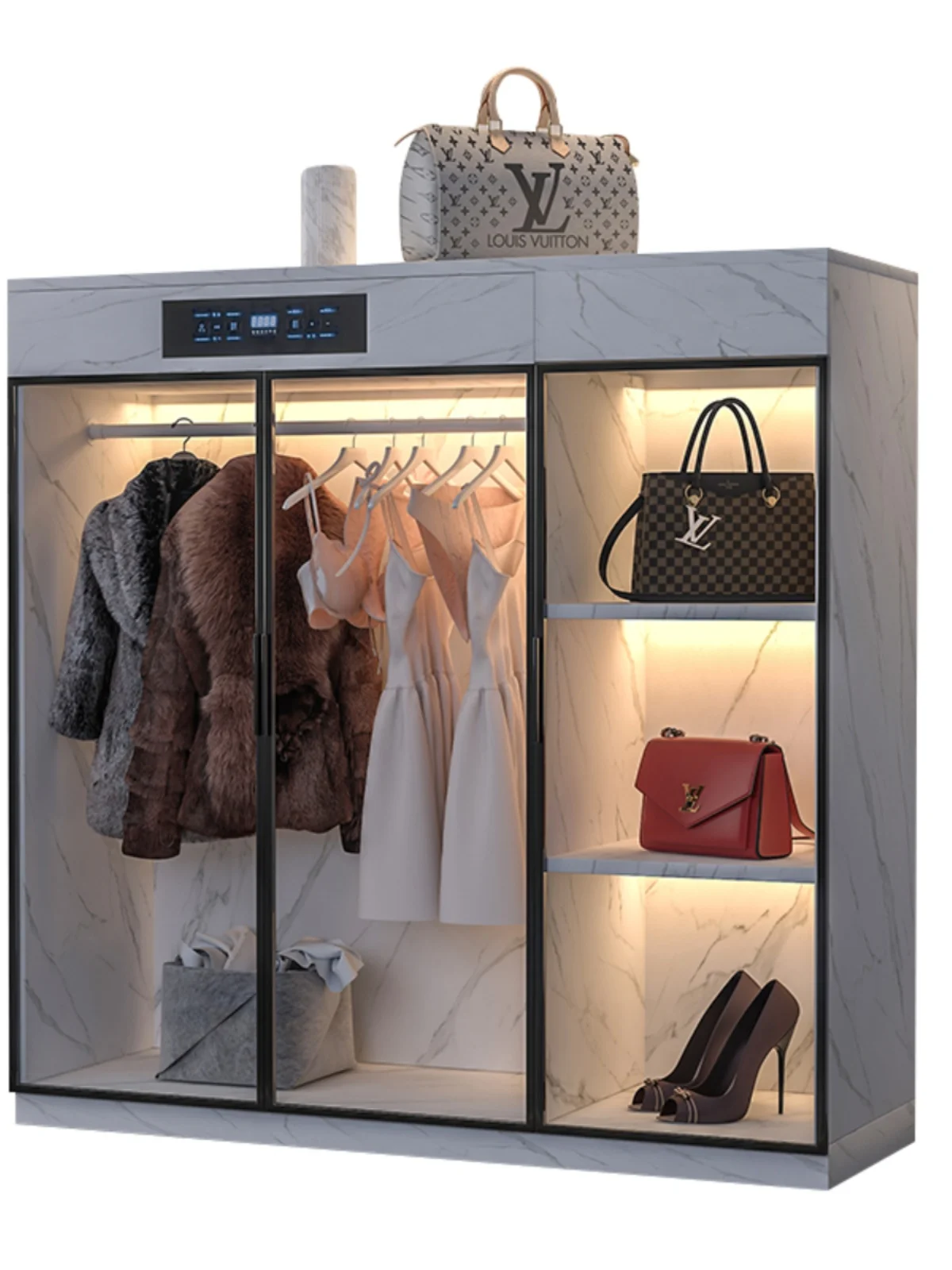 Smart wardrobe, disinfection, dehumidification, multi-functional, small household apartment, light luxury small wardrobe in one