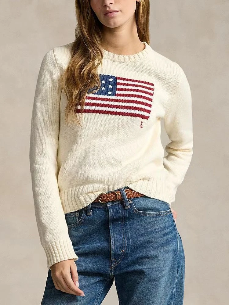 

Женский свитер REVOE, модный нишевый свитер из чистого хлопка, осень-зима 202, новый простой вязаный пуловер в рубчик