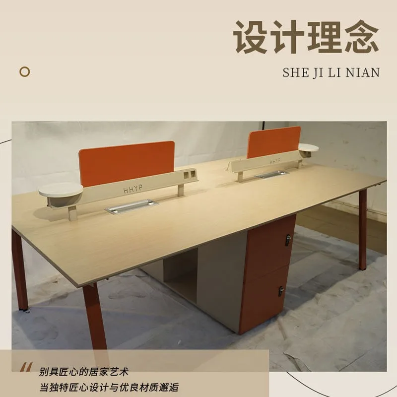 Staff desk with screen booth, office furniture staff desk