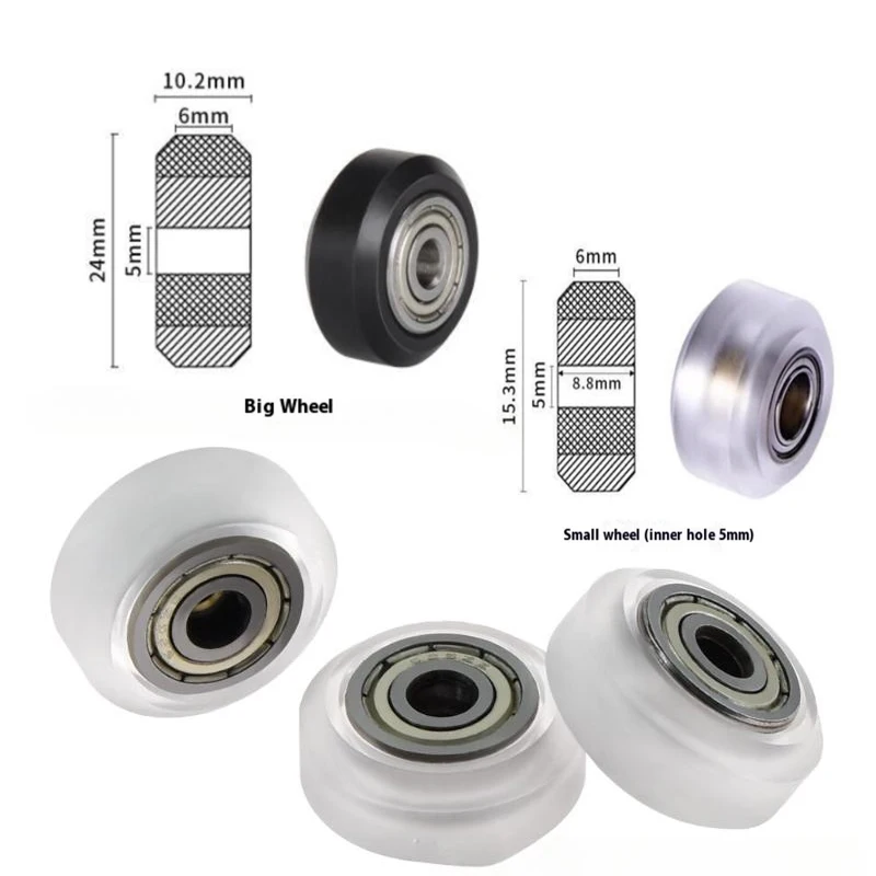 CNC Plastic POM Big Small Wheel With Bearing Idler V-Slot Aluminum Profile Perlin Pulley For 3D Printer Ender3 V2
