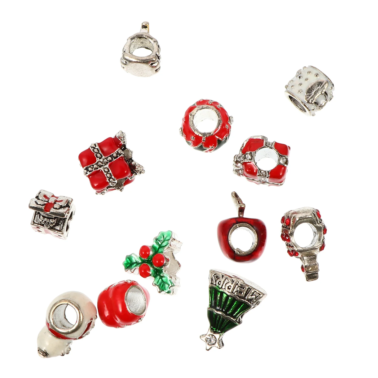 

12 Pcs Christmas Bracelet Alloy Jewelry DIY Charm Pendant Earring Parts Making Accessories Charms for