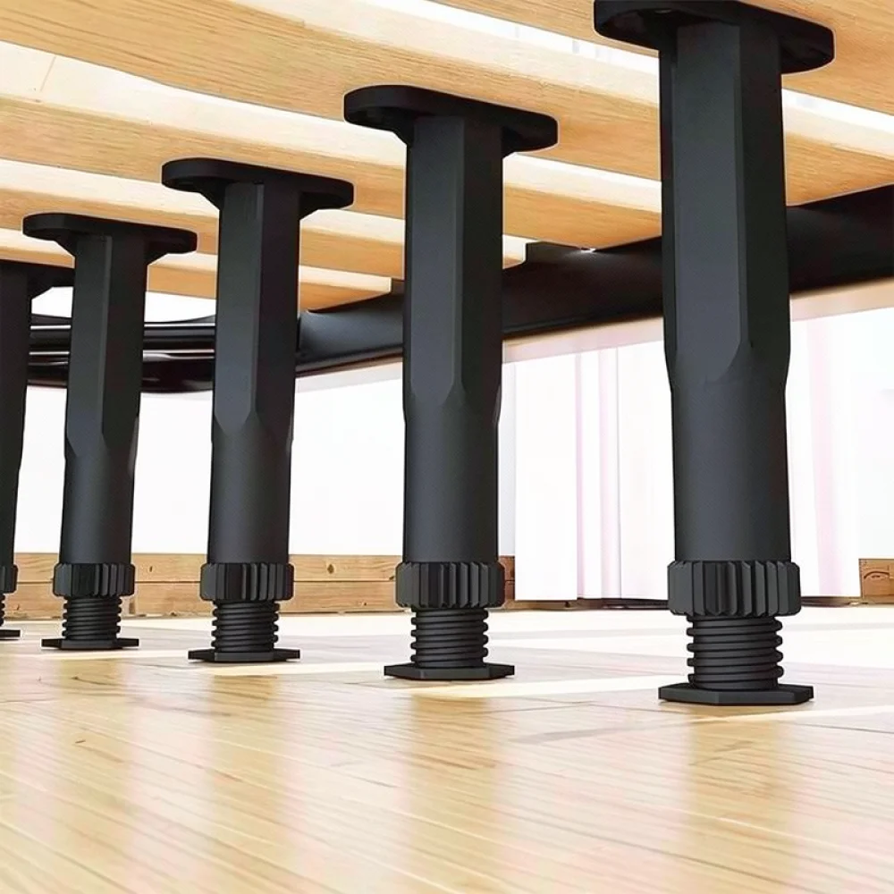 Reinforced Bed Frame Stabilizer Adjustable Support Leg Plastic Steel Furniture Feet Heavy Duty Slat Fixing Hardware Tool