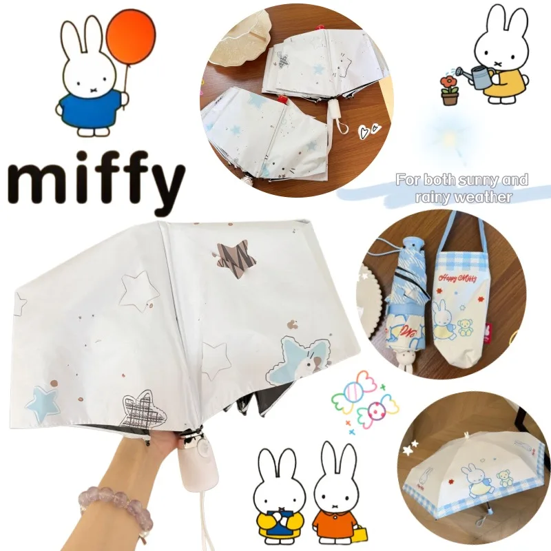 

Miffy Creative Sun Umbrella Cartoon Cute Rabbit Print Portable Sunscreen UV Protection Student Dual-Use Rain and Sun Umbrella