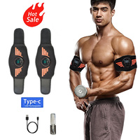 EMS Muscle Stimulator Muscle Toner Arm Trainer Toning Belt USB Charge Weight Loss Fitness Equiment Arm Shaping Slimming Massager