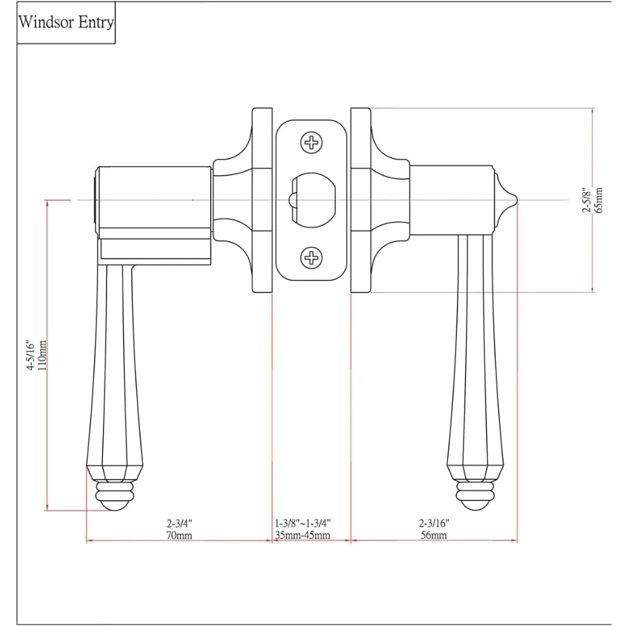 وندسور تصميم رافعة باب دخول بمفتاح من النيكل الساتان للأبواب الأمامية والخلفية 5 عبوات مع مفتاح فريد لكل قفل كل قفل محفظة Di