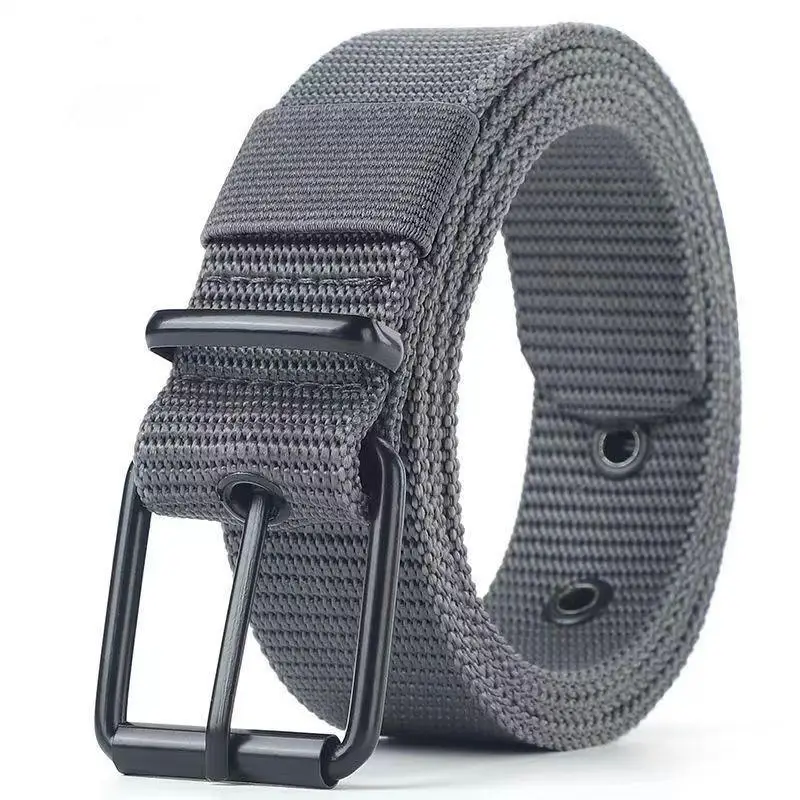 Men's Belt Porous Canvas Pin Buckle Leather Belt Outdoor Sports Belt Women's Trendy Eyelet Belt With Jeans Belt For Men Women