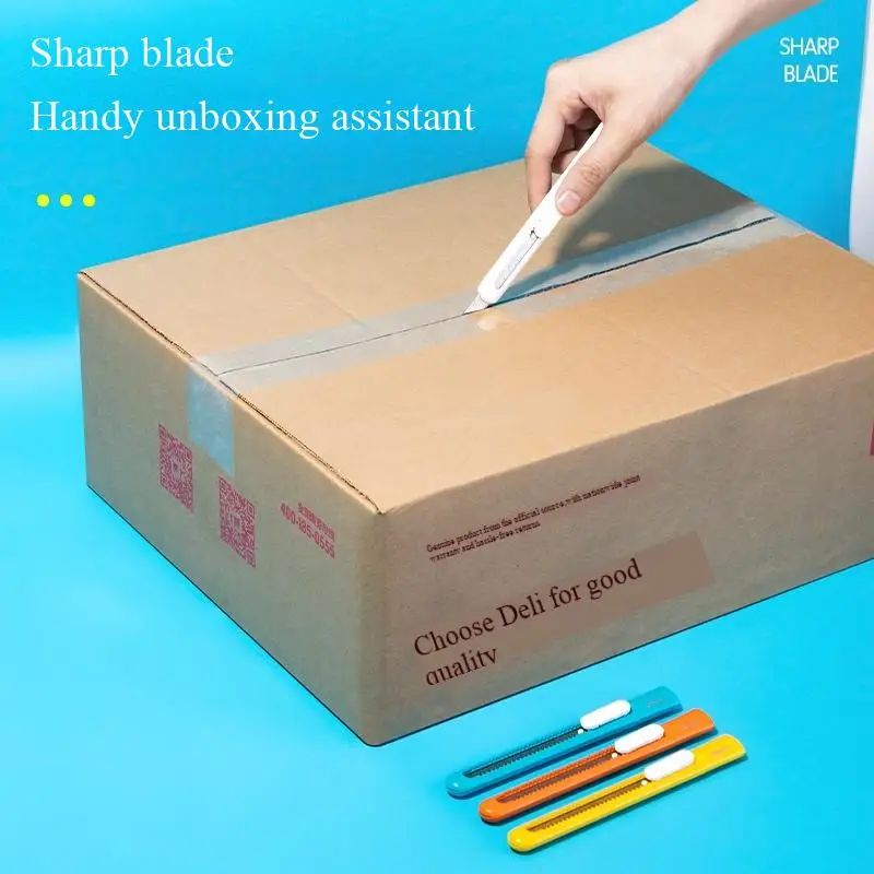 1/4/48PCS Deli 2025 Mini Utility Knife 4 Colors 9mm Sharp Cutter Box Opener for Office Home School Versatile Cutting Tool