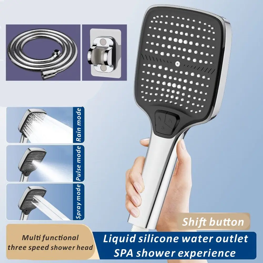 

Новая насадка для душа высокого давления 13 см, экономия воды, 3 режима, аксессуары для ванной комнаты, ручки распылителя для массажа воды, предметы интерьера