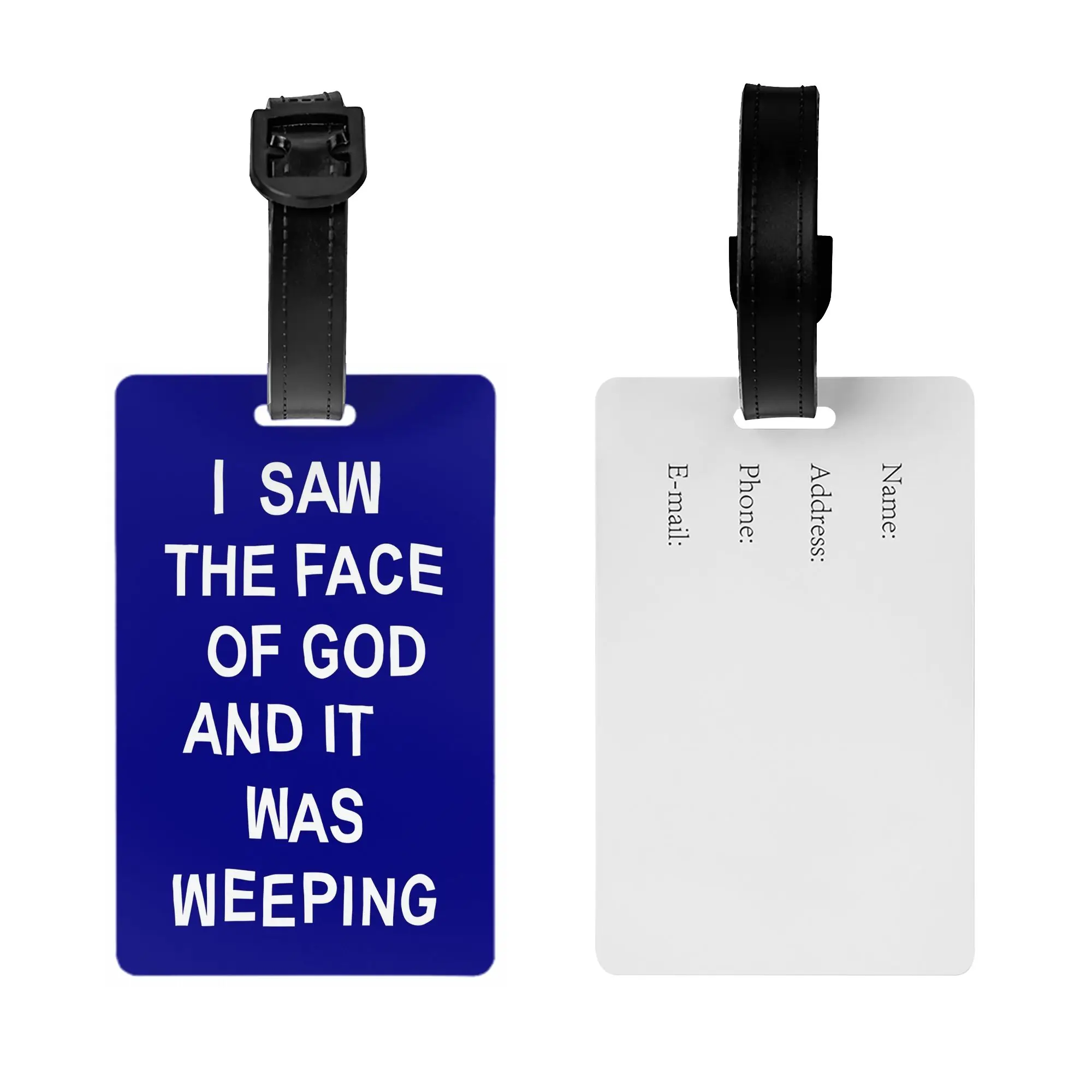 I Saw The Face Of God & It Was Weeping Luggage Tags for Suitcases Fashion  Baggage Tags Privacy Cover ID Label