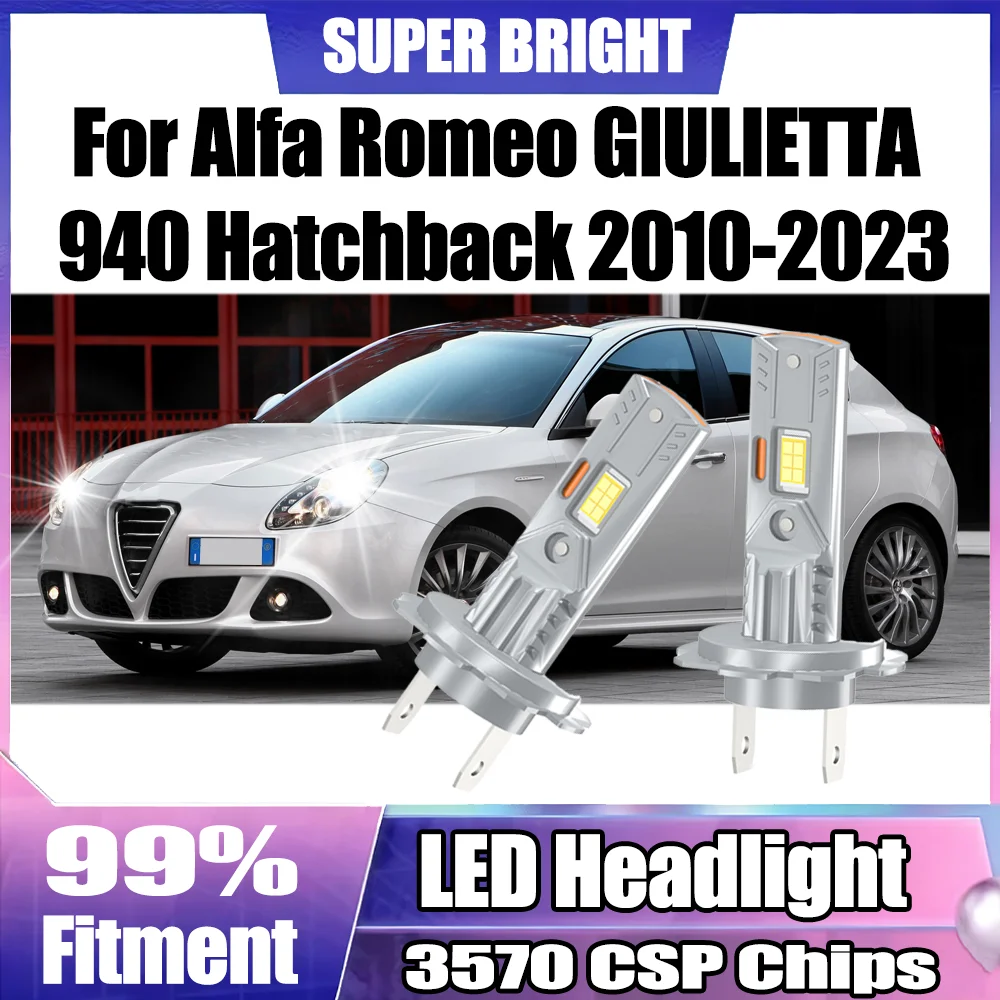 2PCS Canbus No Error H7 LED Headlight 6000K White 22000LM High Power 12V 24V For Alfa Romeo GIULIETTA 940 Hatchback 2010-2023