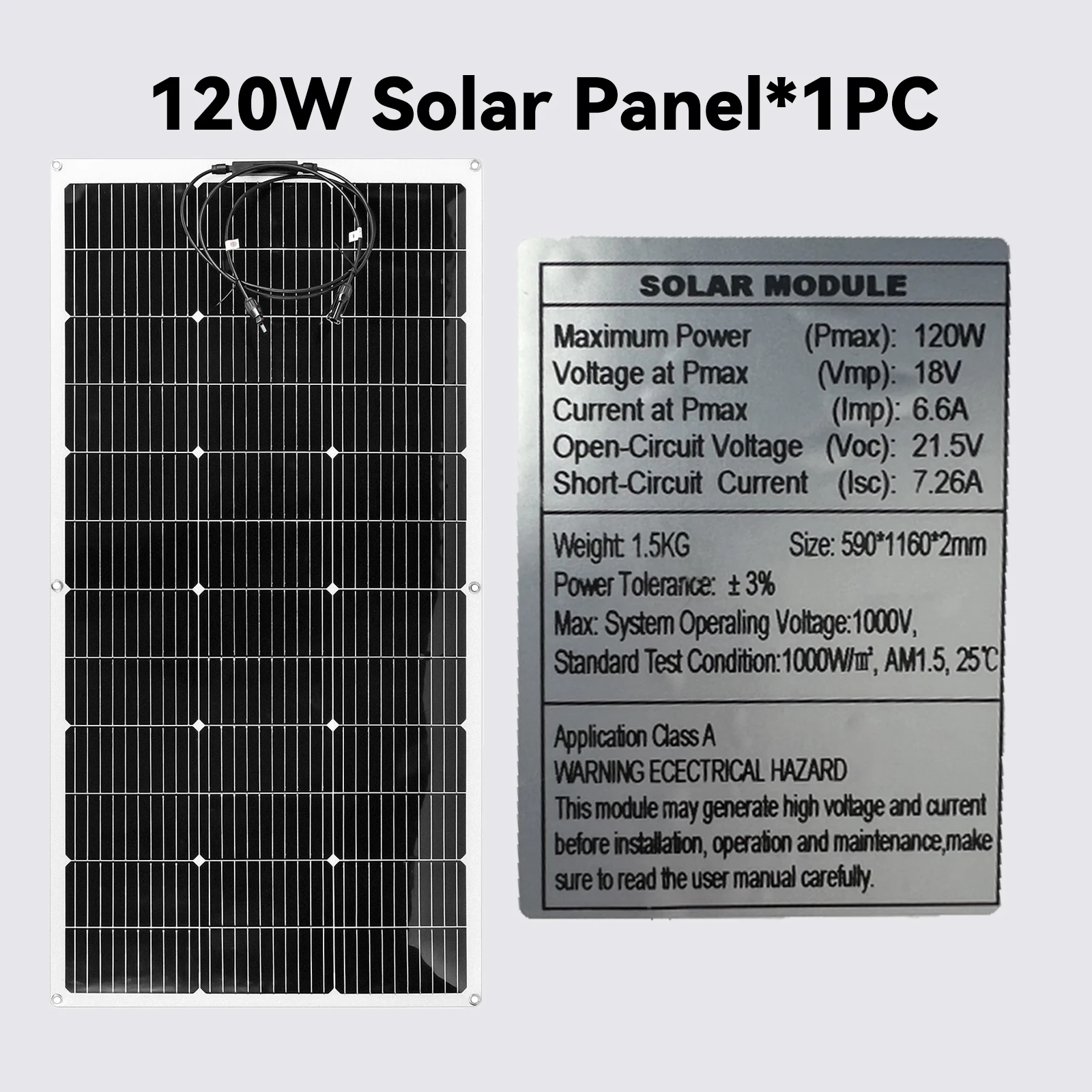 Imagem -05 - Powmr-painéis Solares Flexíveis Módulo pv Monocristalino Carregador de Energia para rv Marine Rooftop Farm Battery 120w 40w 18v