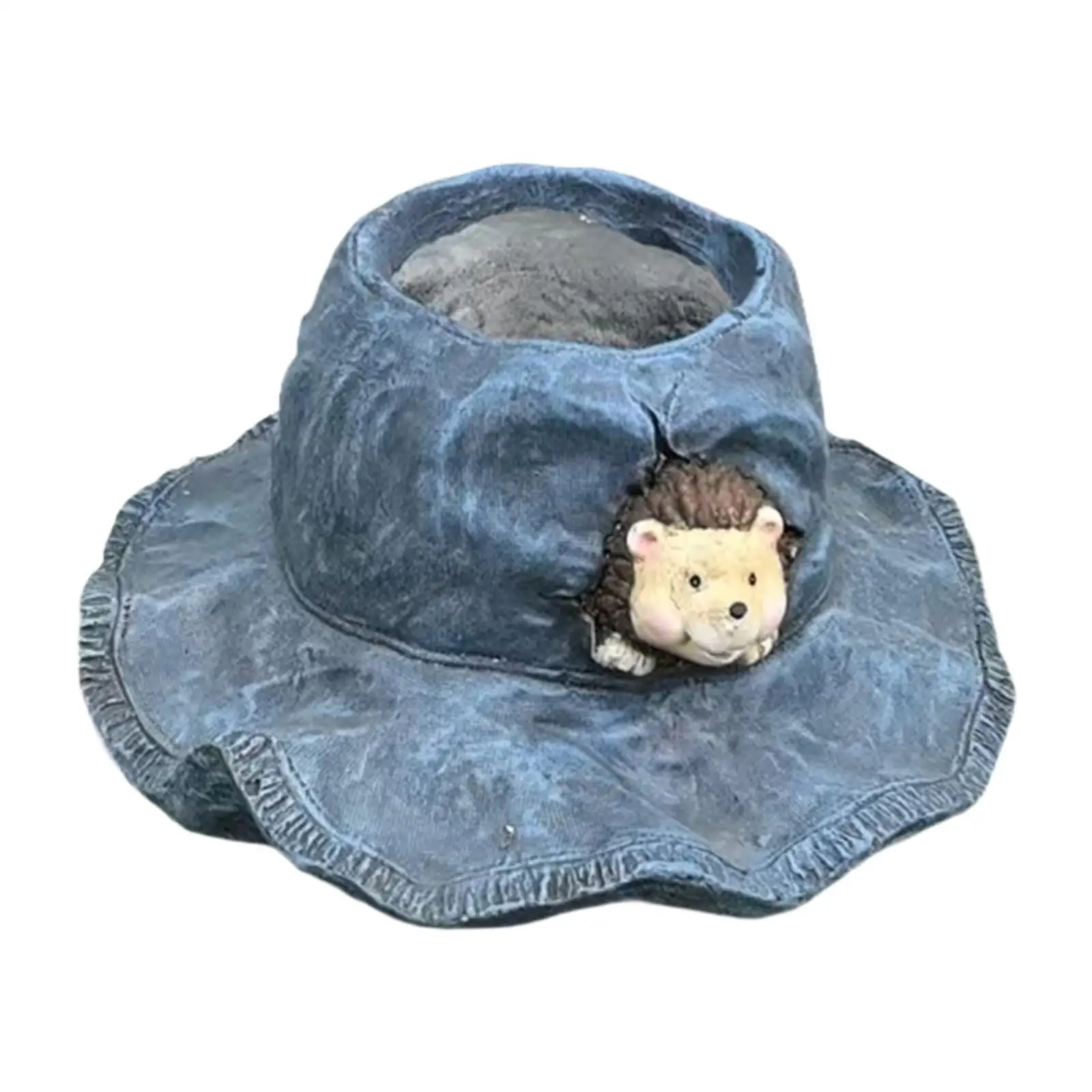 Hat Shape Flowerpot Modern Art Art Decor Crafts Ornament Plants Flower Container for Outdoor Desktop Office Dining Table Balcony