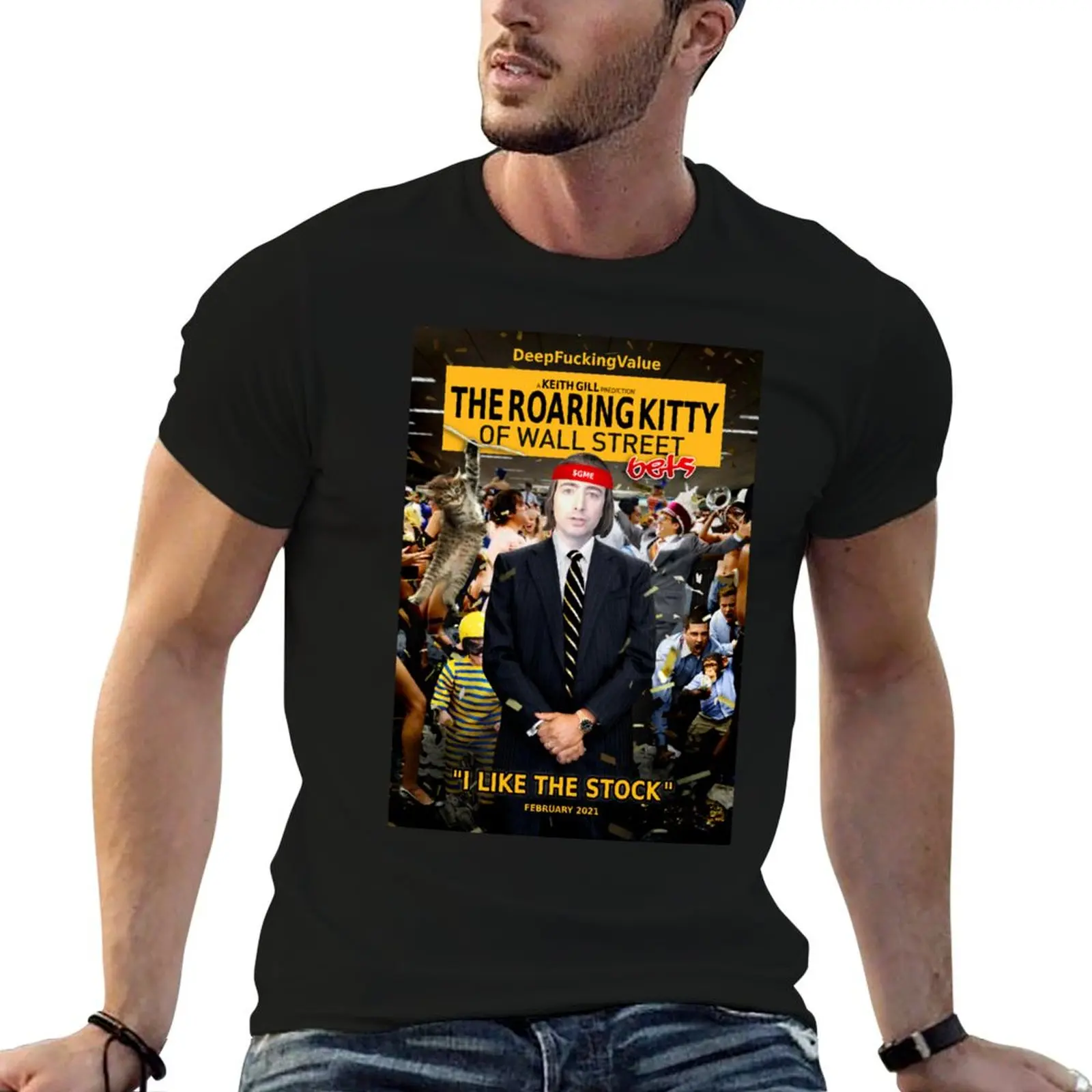 T-shirt en coton avec témoignage de Keith Gill, Roaring Kitty de Wallstreetbets GME gamestonk (je suis pour le stock), pack de t-shirts