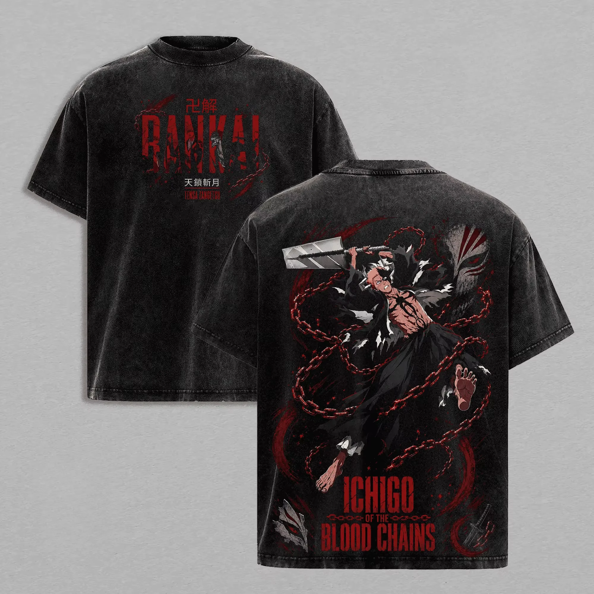 2026 Sommer Bestseller Anime BLEACH Ichigo Kurosaki Print T-Shirt Y2K Unisex Gothic Harajuku Hip Hop Streetwear Oversized T-Shirt – Detail 4