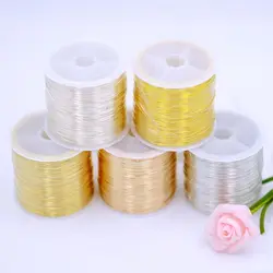 금도금 황동 구리 와이어 0.3mm 0.4mm 수제 공예 수제 황동 와이어 DIY 100 미터/롤 쥬얼리 와이어 만들기