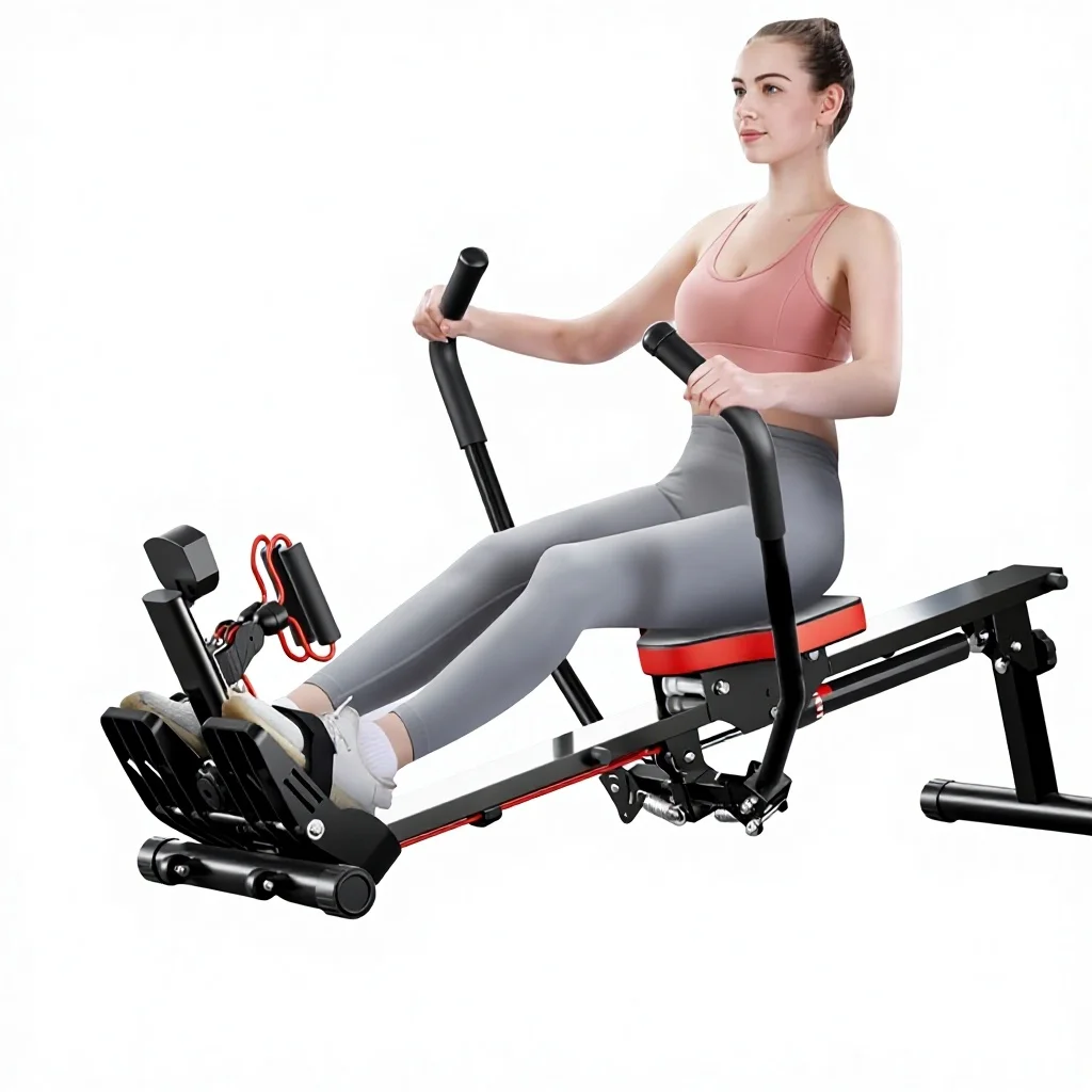  Rowing Machine Hydraulic Water & Wind Resistance Indoor Home Fitness Equipment Weight Loss Model F12 300kg Capacity