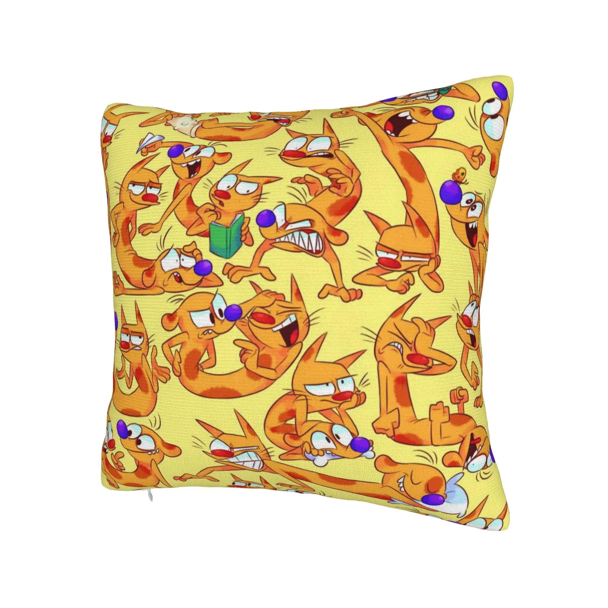 The Ren & Stimpy Show Cartoon Pillowcase Stuff Printing Cushion Cover Decoration  Pillow Case Cover Seater Multiple Sizes