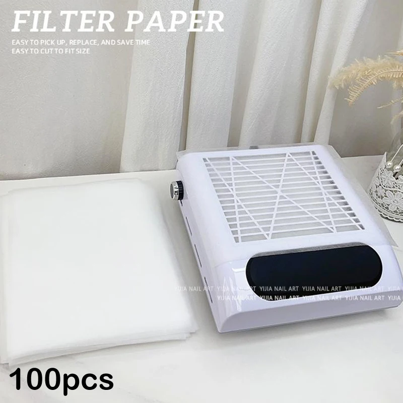 100pcs Nail Art Dust Collector Filter Paper Manicure Machine Accessories Dustproof Replace Nail Art Vacuum Cleaner Filter Paper