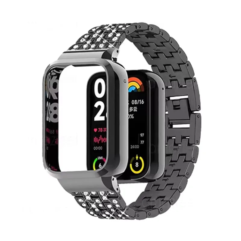 Браслет и чехол из нержавеющей стали для Xiaomi Mi Band 8 Pro, магнитный металлический браслет Xiaomi Mi Band 8 Pro