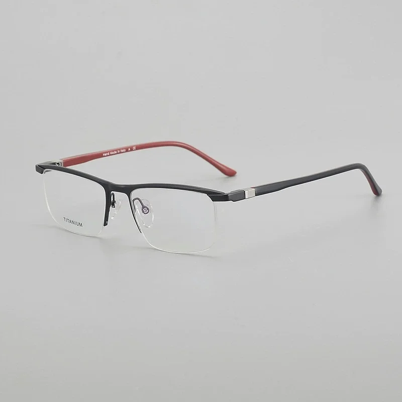 Belight Optical 360도 회전 디자인 비즈니스 순수 티타늄 하프 무테 프레임 남성 처방 안경 안경 SH2049