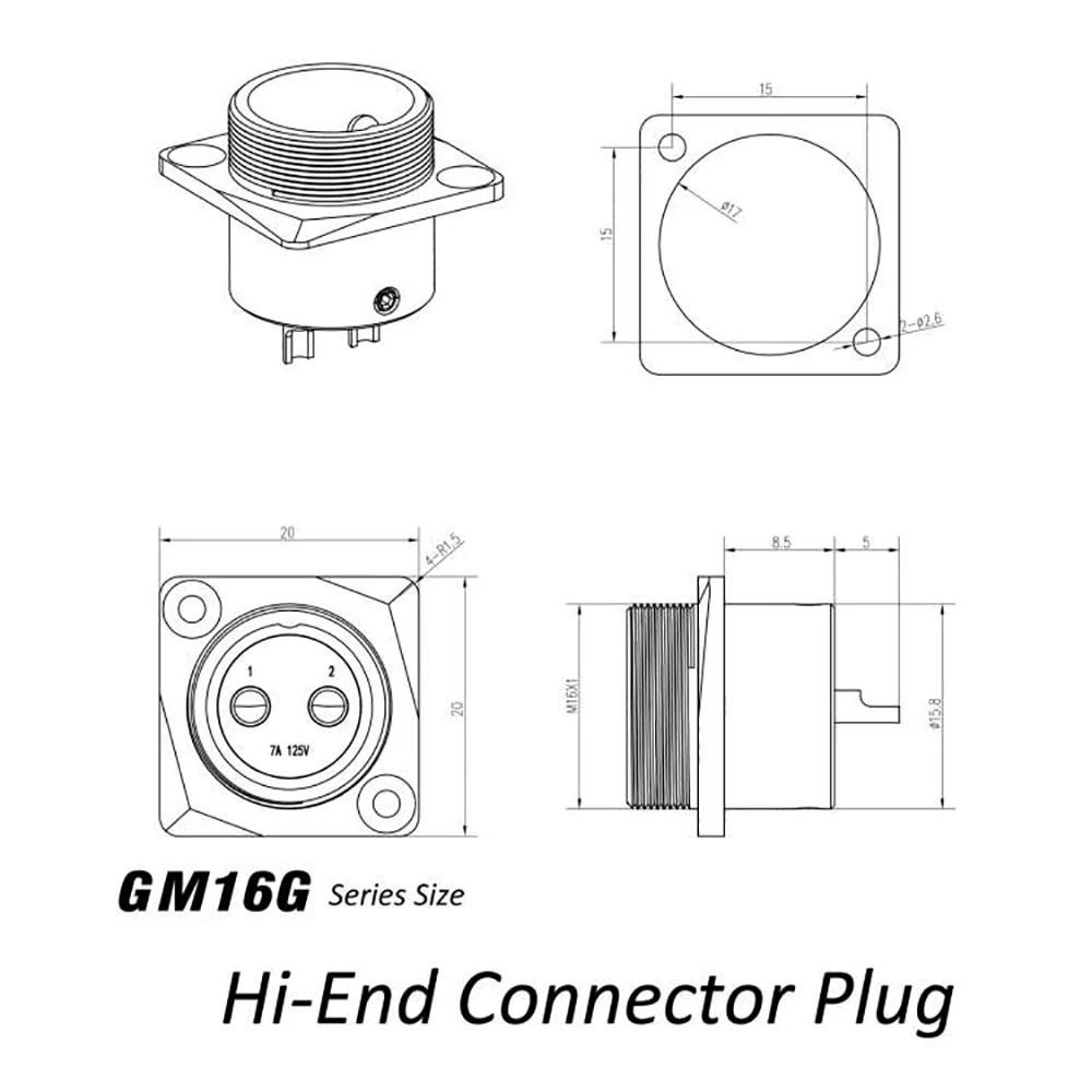 Monosaudio GM16G Reines Kupfer Vergoldeter XLR 2-Pin Stecker Buchse Panelmontage Chassis-Anschluss Adapter – Detail 2