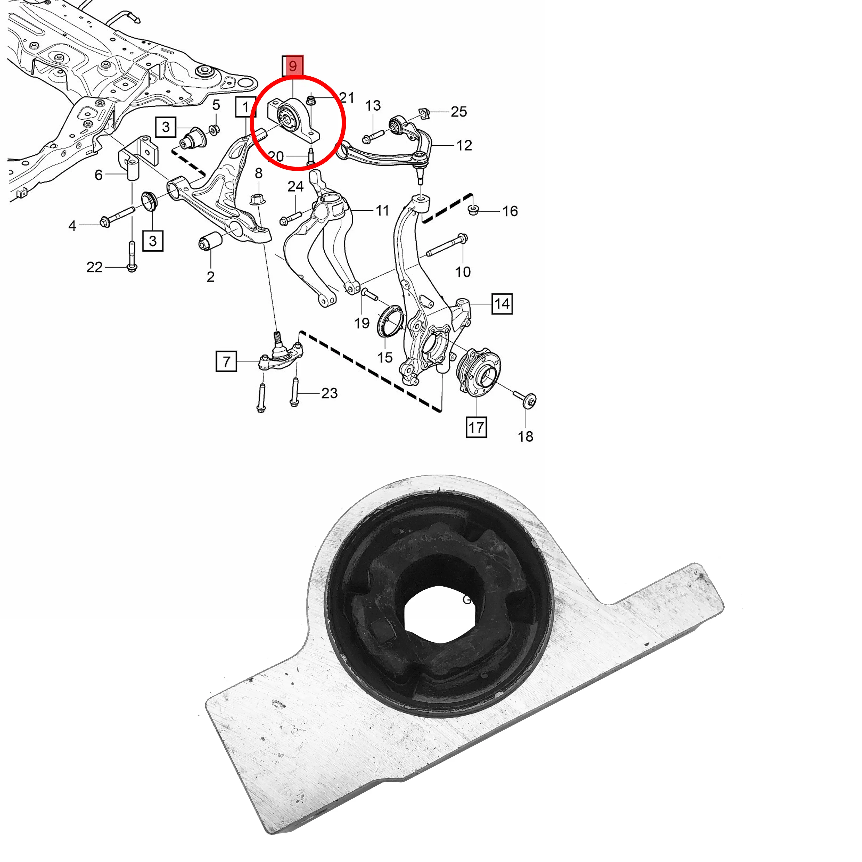 

for Volvo XC90 XC60 V90 S90 Front Axle Lower Support Arm Rubber Sleeve Front Suspension Bush Swing Arm Shock 31451032