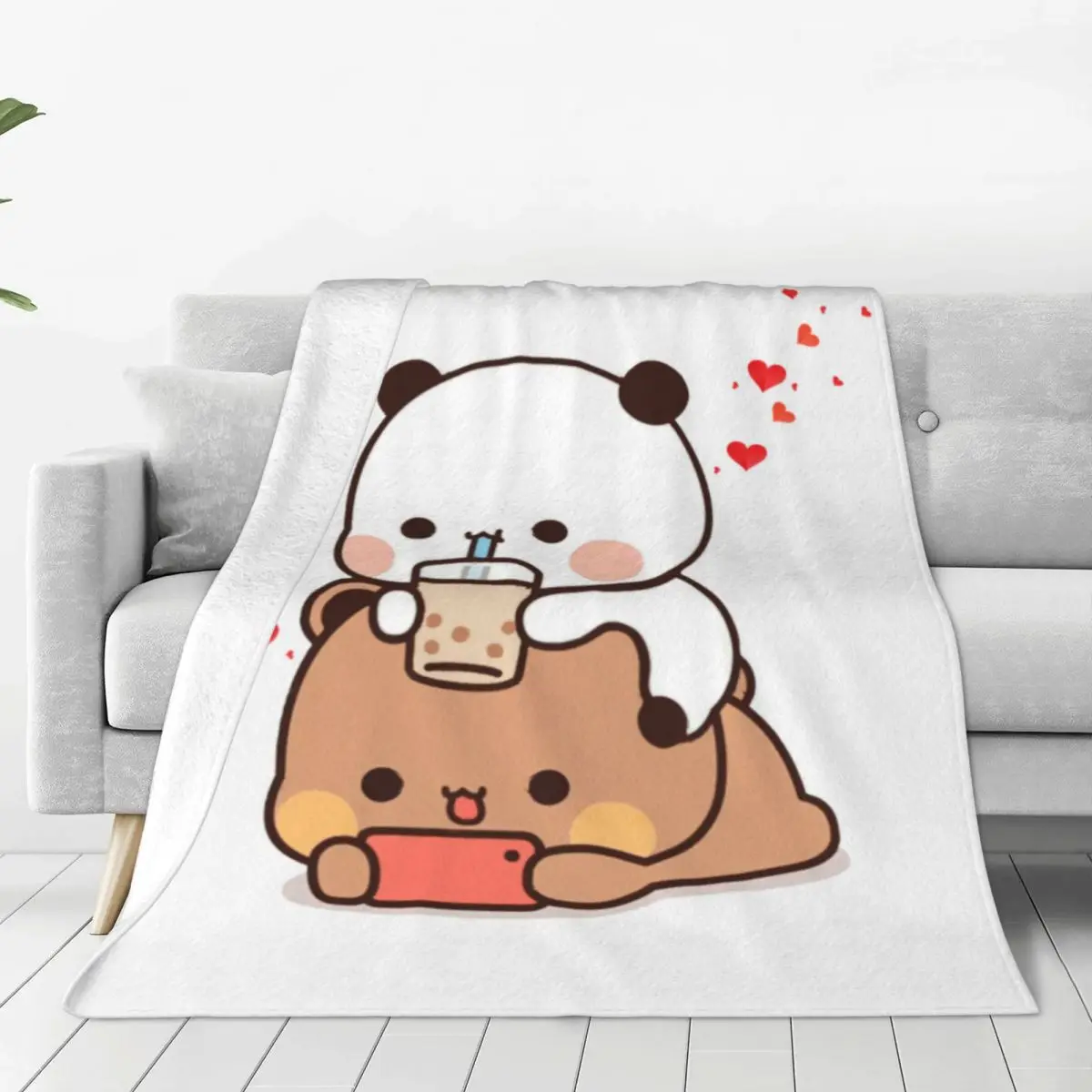 Super Warm Blanket Travel Office Bubu Dudu Throw Blanket Cartoon Bear Flannel Bedspread Couch Bed Printed Sofa Bed Cover