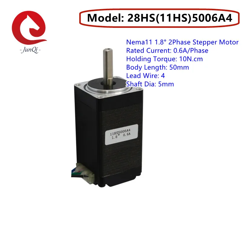 28BYG Hybrid Stepping Motor 50mm Length 0.6A 10N.cm Holding Torque, Precision Machine Parts 28HS5006A4