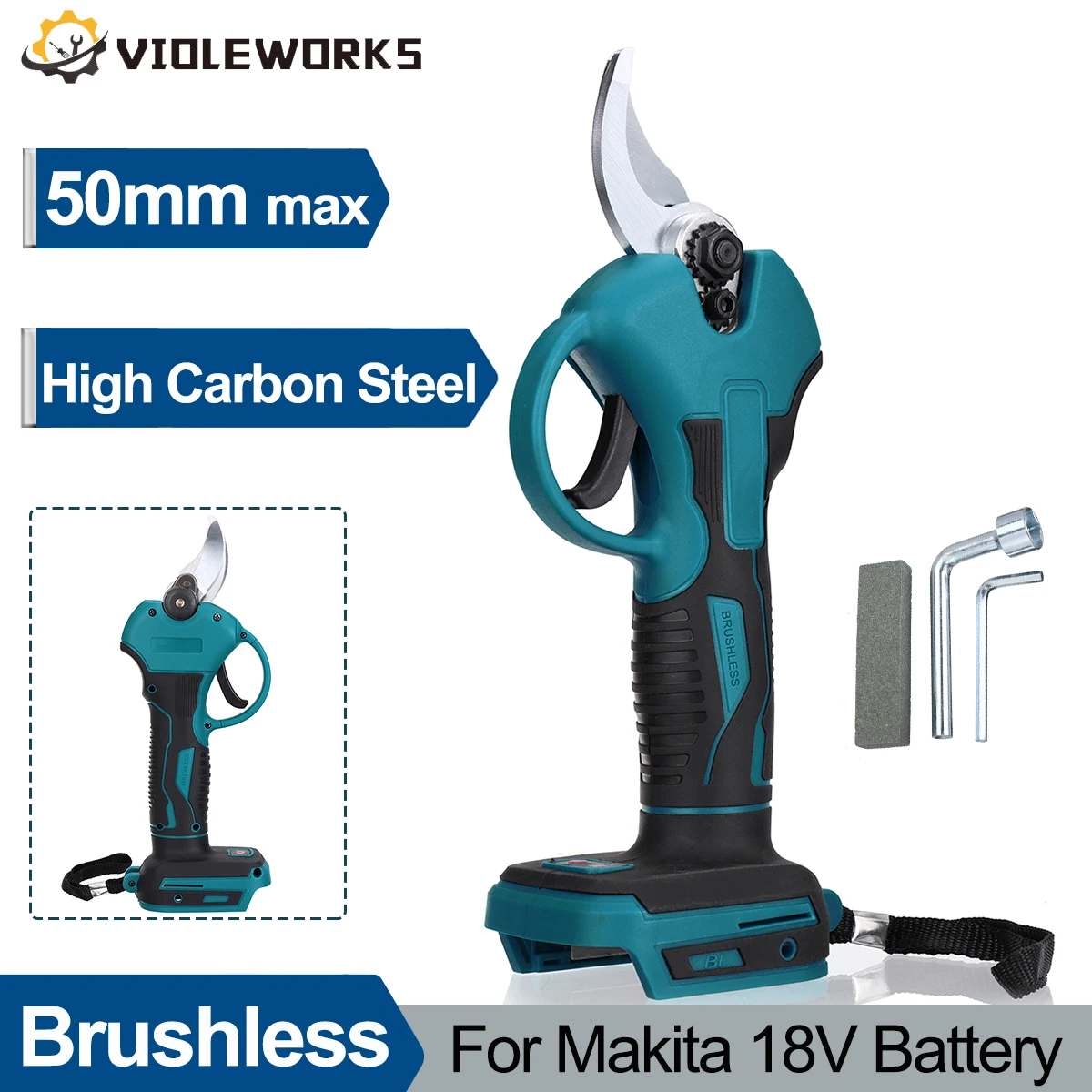 50mm Bürstenlosen Cordless Elektrische Pruner Gartenschere Obst Baum Bonsai Beschneiden Zweige