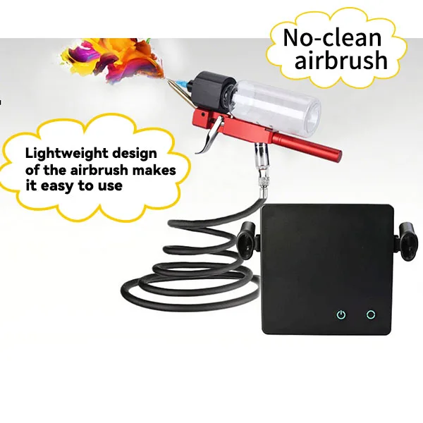 

YD-MX116A No-Clean Airbrush Kit for Model Painting Furniture Restoration Makeup Nail Art Painting Tattoo color on the cake
