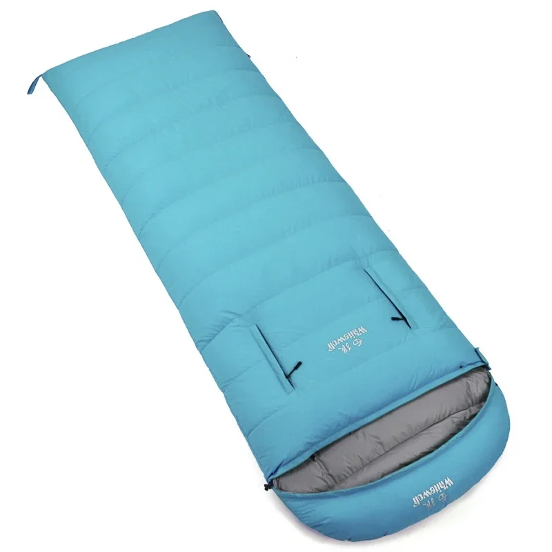 Filling 400g/600/800g/1000g 210*80CM Ultralarge White Goose Down Adult Winter Nylon Sleeping Bag Outdoor Camping Single Person