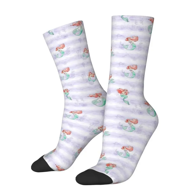

Custom Fun Mens The Little Mermaid Dress Socks Unisex Warm Comfortable 3D Printed Princess Ariel Crew Socks