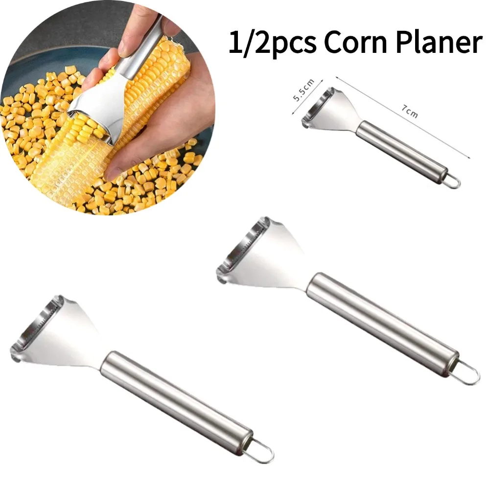 Stainless Steel Corn Peeler Serrated Corn Stripper Peelers Cob Shaver Corn Planer Thresher Cutter Kitchen Fruit Vegetable Gadget