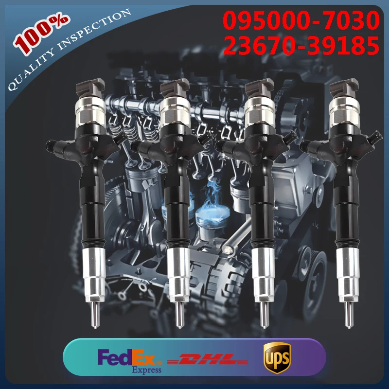 

4pcs 095000-6760 095000-7030 23670-39185 23670-30140 Common Rail Injector for Toyota Hiace Hilux D4D 2KD 1KD-FTV Engine