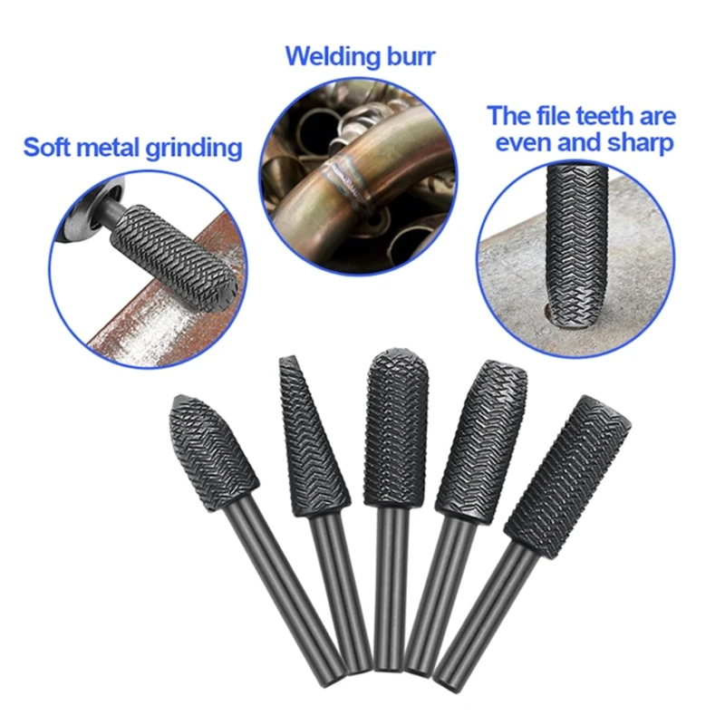 367D Steel Rotary Rasp File 1/4Inch Shank Rotary Craft File Rasp Burrs Wood Bit Grinding Power Woodworking Hand Tool