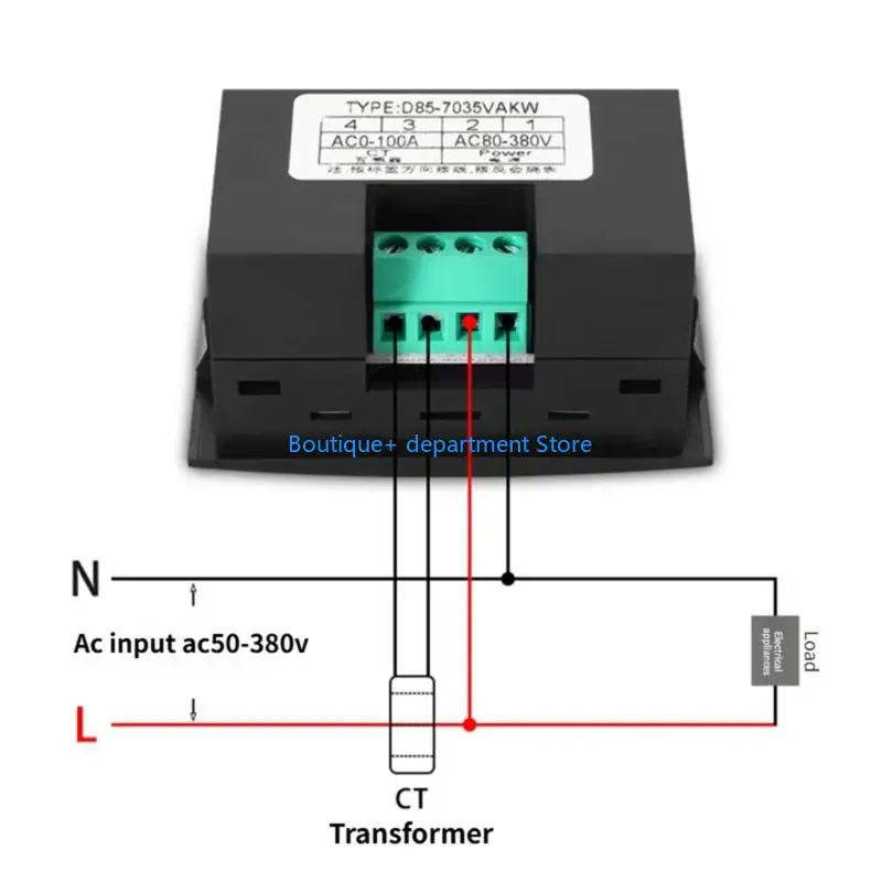 E1PD Electricity Tester Measuring Current and Power Factor Accurately AC50V-380V 100A Power Monitors