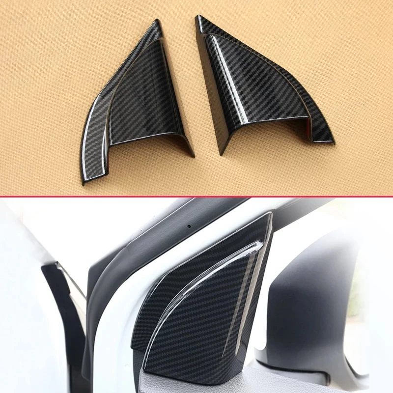 Carbon Fiber Look Overlay for Mitsubishi Eclipse Cross 2018 2019 Interior Cover Car Door Window A-Pillar Cover Trims