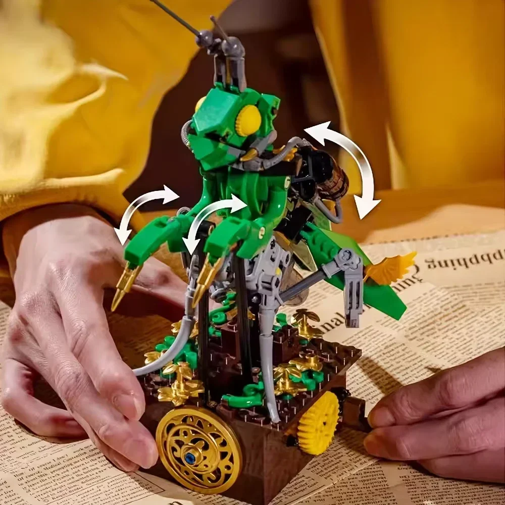 Mantis mech tijolos de construção de insetos mecânicos 392 pçs conjunto de máquinas brinquedos de construção criativos com membros de insetos ajustáveis presentes
