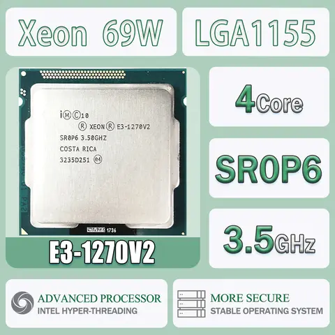 Intel Xeon E3-1270V2 3.5GHz Quad-Core 69W E3 1270 V2 Computer CPU Processor Server E3 1270V2 Package LGA 1155 SR0P6
