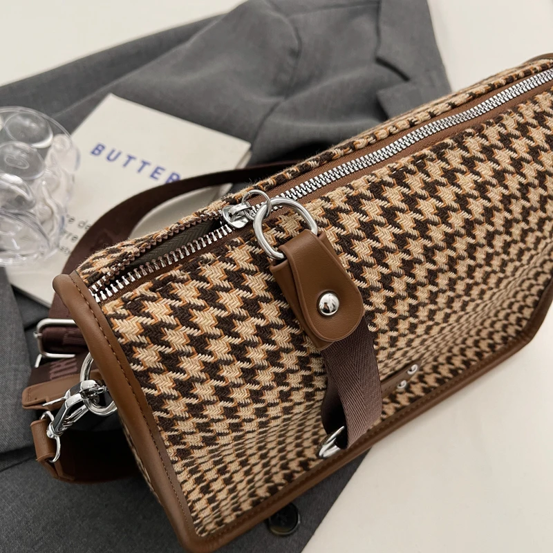 Najnowsza damska designerska torebka torebka luksusowy projektant moda w Houndstooth damska torby na ramię Crossbody modna markowa torba typu Tote