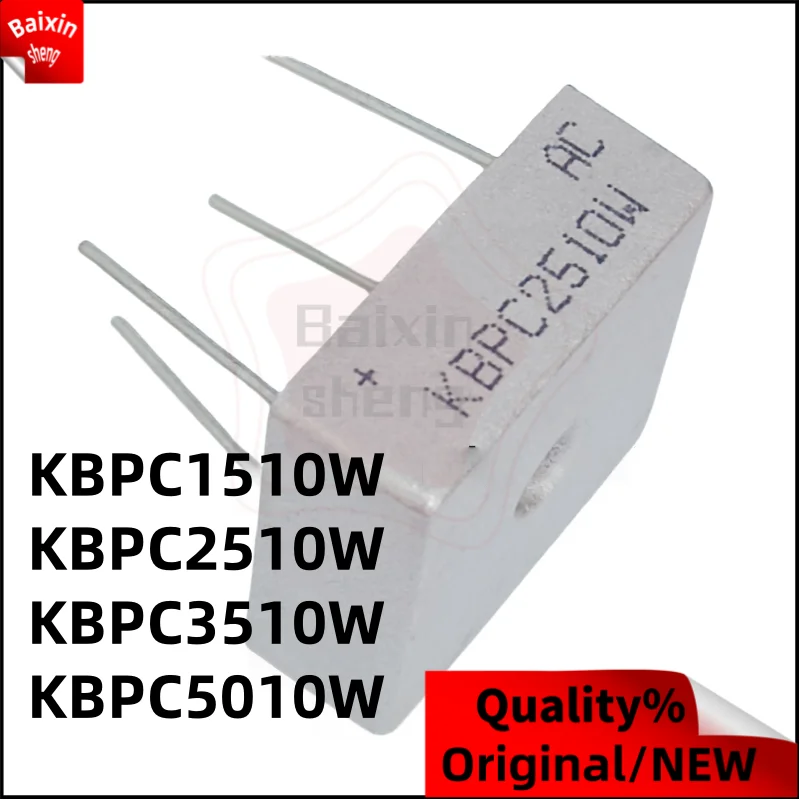 Pin quadrado da ponte do retificador, KBPC, KBPC1510W, KBPC1510, KBPC2510W, KBPC3510, KBPC5010W, KBPC5010, 10 PCes, Novo