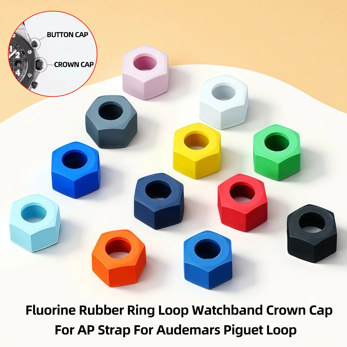 

Несколько типов фторкаучукового кольца-петля, ремешок для часов, крышка с короной для AP, ремешок для Audemars Piguet Loop 15703/15710, 42 мм, крышка головы