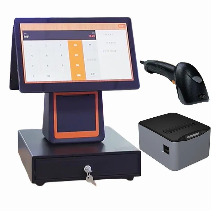 

Hardware Solution Provider Cash Register Dual Screen Pos Kiosk Terminal All In One Pos System