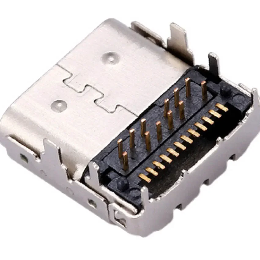 1PCS Six Pin Plug-in Board Usb3.1 on Full Function Type C Female Base 24P Board With Notch In Iron Shell