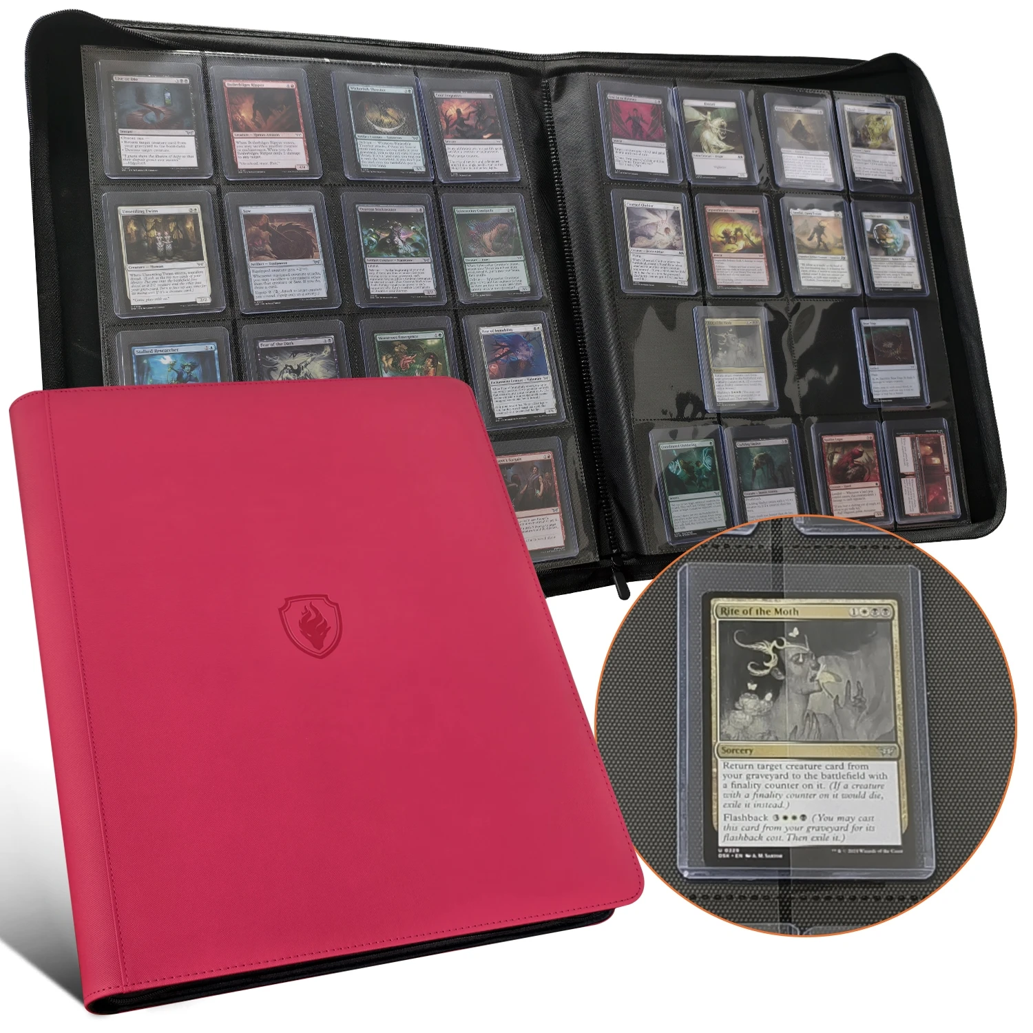 16 Pocket Toploader Binder, biedt plaats aan 640 Top Loaders - Premium Top Loader Binder, Hoezen voor 3 "x 4" Stijve Kaart